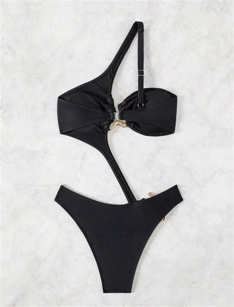 New Style One Piece Solid Color Sexy Bikini Bikini Backless Swimsuit Swimsuit Women Shopee