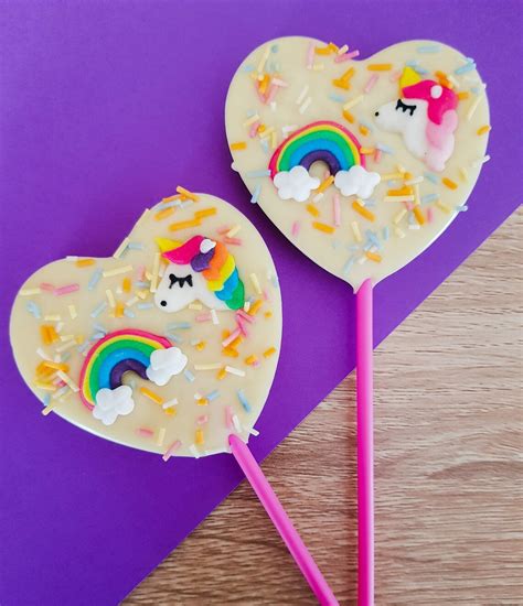 Unicorn Chocolate Lollipops Favores De Fiesta Favores De Etsy