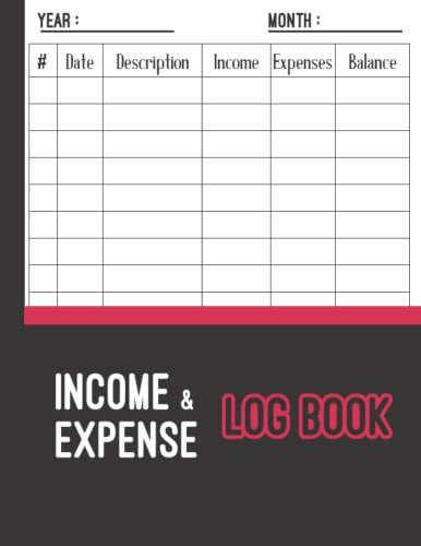 Income And Expense Log Book Simple Income And Expense Tracker Book For