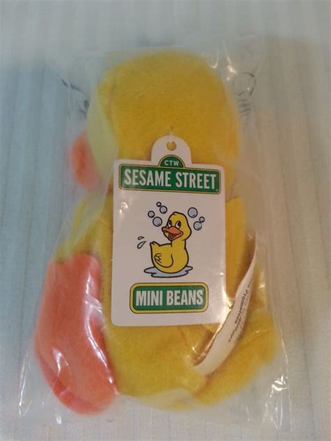 Set Of 2 Kelloggs Sesame Street Rubber Duckie Mini Beans 1999 Cereal