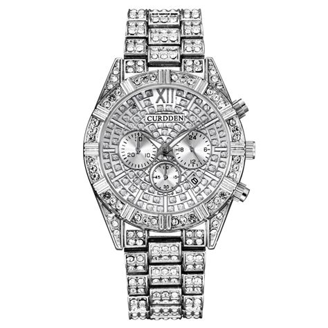 Hip Hop Watch Men Chronograph Diamond Iced Out Men... – Grandado