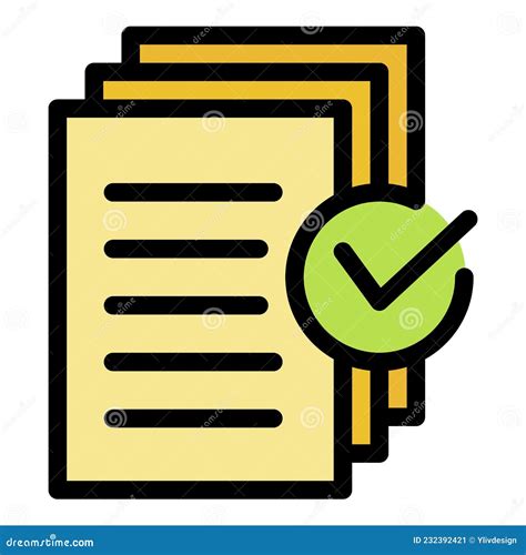 Document Approved Request Icon Color Outline Vector Stock Vector