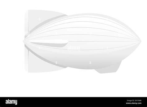 Commercial Airship White Color Rigid Airship Vector Illustration