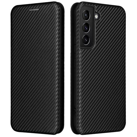 SKALO Samsung S22 Carbon Fiber Lompakkokotelo Musta Gigantti