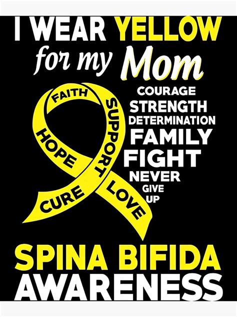 Spina Bifida Awareness I Wear Yellow For My Mom Spina Bifida Awareness