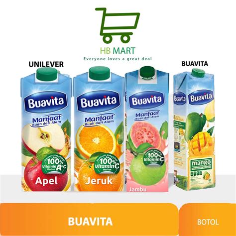 Buavita Juice UHT 1000ml 1liter Jeruk Mangga Jambu Apel 1 Liter