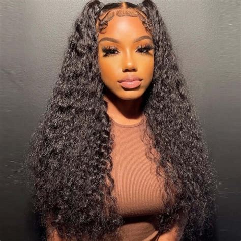 Hurela Glueless Deep Wave Wig 100 Human Hair 5x5 HD Lace Closure Wig