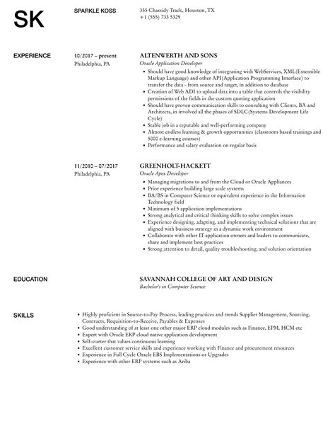 Oracle Resume Sample