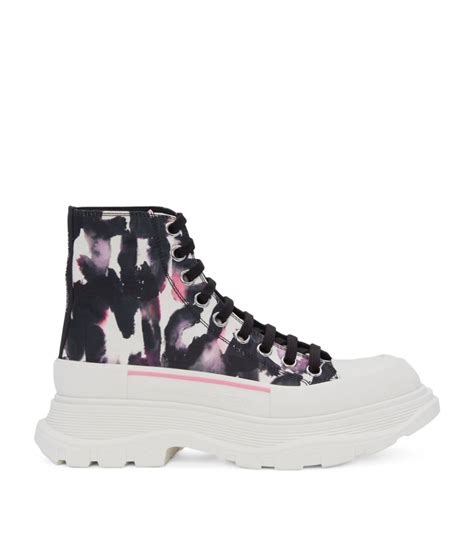 Alexander Mcqueen Metallic Watercolour Tread Slick High Top Sneakers