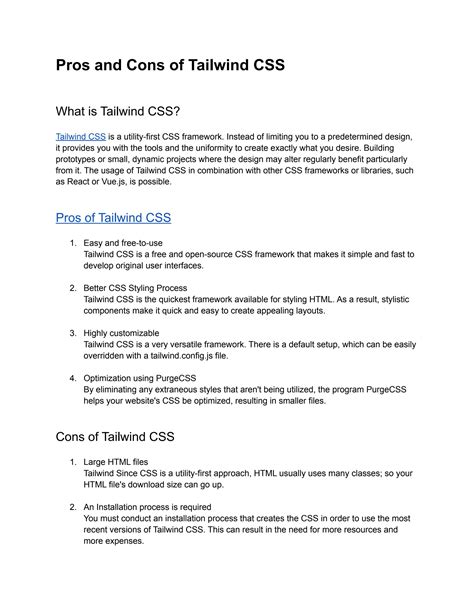 Pros And Cons Of Tailwind CSS By Incentius Issuu