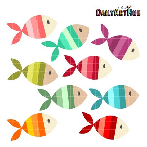 Colorful Fishes Clip Art Set – Daily Art Hub – Free Clip Art Everyday