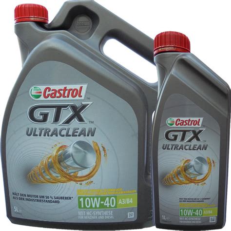 Castrol Gtx Ultraclean 10w 40 A3b4 6 Litres Achat Huile Moteur