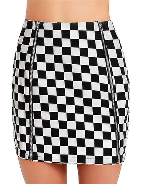 Buy Haodeyi Checker Skirt Black And White Checkered Skirts For Women