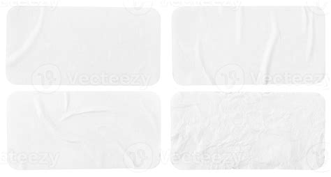 Set Of Four Crumpled Paper Sheets Each Of Which Is Isolated Rectangle