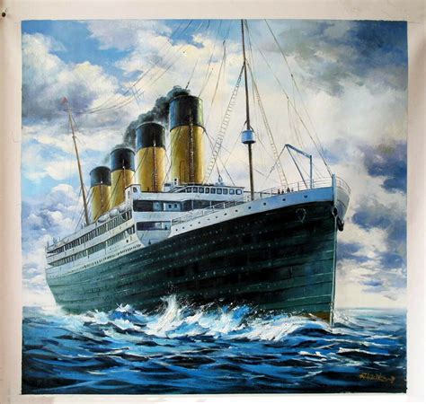 Titanic Ship Oil Painting on Canvas / Seascape Titanic Boat Original Oil Painting on Canvas - Etsy