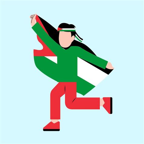 A Man Holding Palestine Flag 37382751 Vector Art at Vecteezy