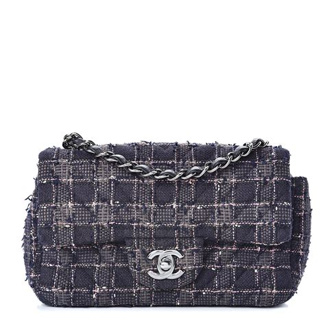 Chanel Tweed Quilted Mini Rectangular Flap Multicolor