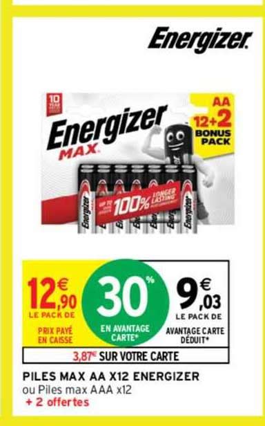 Promo Piles Max Aa X12 Energizer chez Intermarché iCatalogue fr