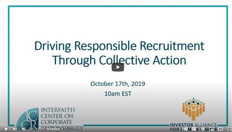 Webinar Driving Responsible Recruitment Through Collective Action