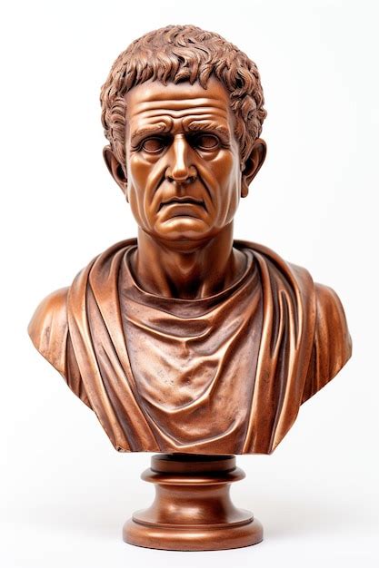 Busto De Cobre Hiperrealista De Un Hombre En Estilo Italiano Antiguo