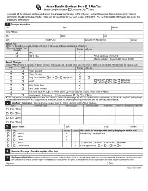 Fillable Online Apps Hr Ou Annual Benefits Enrollment Form Plan