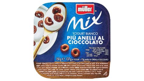 Muller Mix Yogurt Bianco Più Anelli al cioccolato Yogurt e dessert