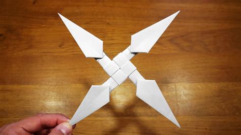 How To Make A Paper Kunai Shuriken Ninja Star Origami Youtube