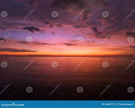 Aerial View Sunset Sky Nature Beautiful Light Sunset Or Sunrise Over