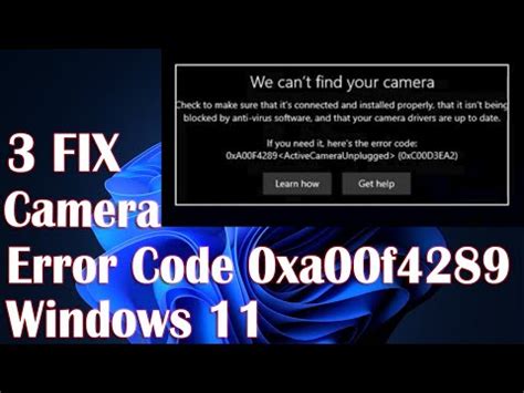 We Cant Find Your Camera Error Code Xa F Xc D Ea On Windows