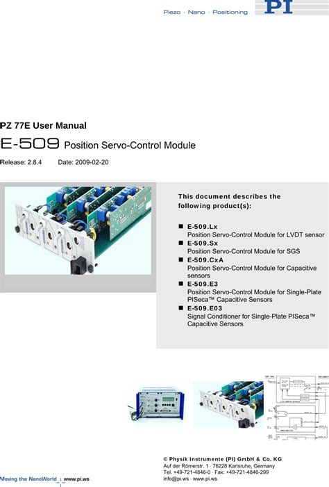 Physik Instrumente Table Of Contents E 509 User PZ77E284 01