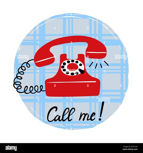 Call me vector illustration with red retro phone Stock Vector Image ...