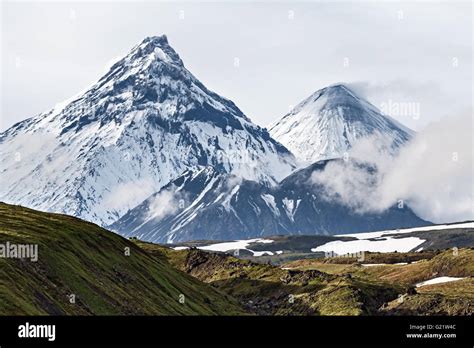 Nature Of Kamchatka Beautiful Volcanic Landscape Kamen Volcano