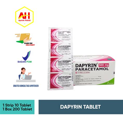 Dapyrin Mg Box Isi Lembar Dapirin Davirin Dapyrin Obat Demam