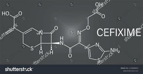 Skeletal Formula Cefixime Antibiotic Drug Molecule Stock Vector