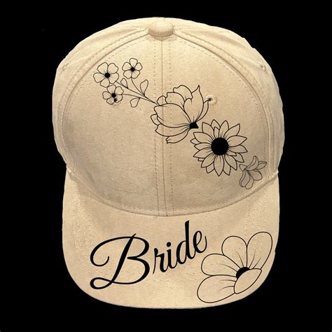 Bride Baseball Hat Burning Design Floral Bridal Pattern Bachelorette