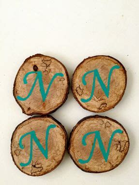 Hand Made Set Of 4 Monogrammed Wood Coasters by Knot 2 Shabby | CustomMade.com