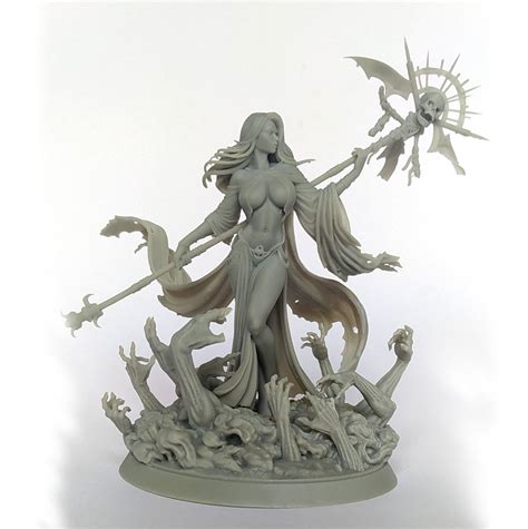 Sexy Necromancer Dnd Miniature Premium 3d Printed Fantasy Tabletop Miniatures 32mm Up To 100mm