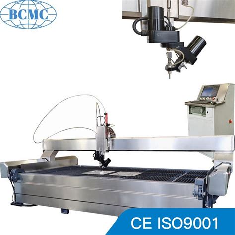 Bcmc 3 Axis 5 Axis Stone Cutting Machine High Pressure Waterjet Cut 60 Degrees Angle With Water