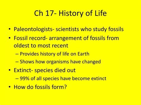 Ppt Ch 17 History Of Life Powerpoint Presentation Free Download