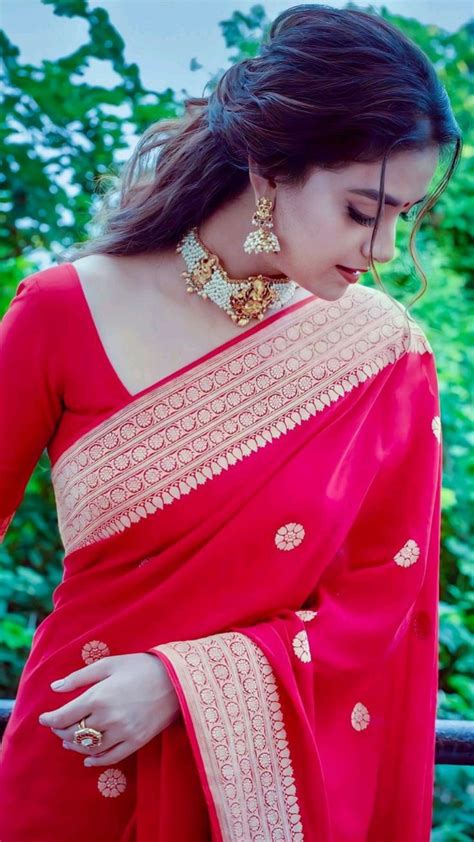 Keerti Suresh In Red Saree Indian Fashion Saree Indian Women Fashion