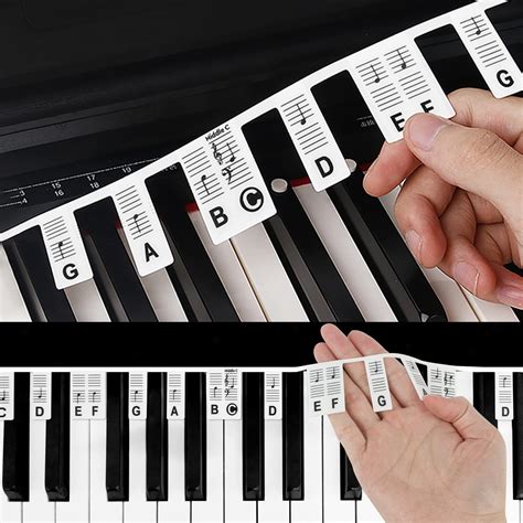 Buy Piano Stickers for Keys, Linkstyle 88-Key Full Size Silicone Piano ...