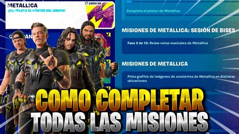 Como Completar Todas Las Misiones De Metallica En Fortnite Youtube