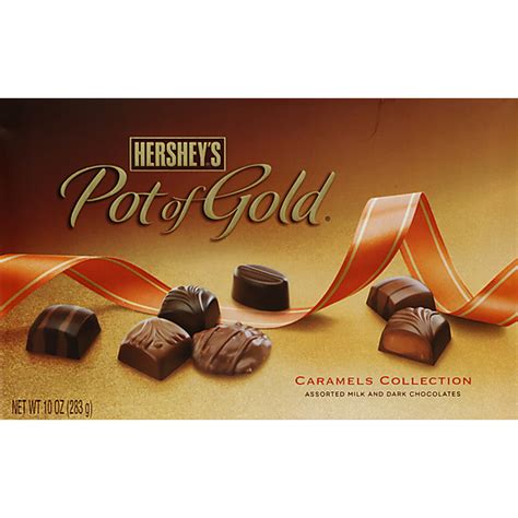 Hersheys Pot Of Gold Chocolates Assorted Milk And Dark Caramels