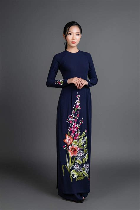 Womens Ao Dai Dress Vietnamese Traditional Long Tunic High Quality