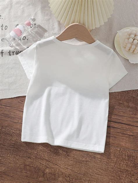 Camiseta de Manga Curta Estilo Adorável para Meninas Roupa de Verão