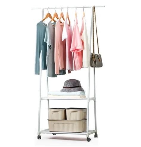 Spacious Coat Stand Wardrobe Clothing Rack With Chest Of Drawers Oak