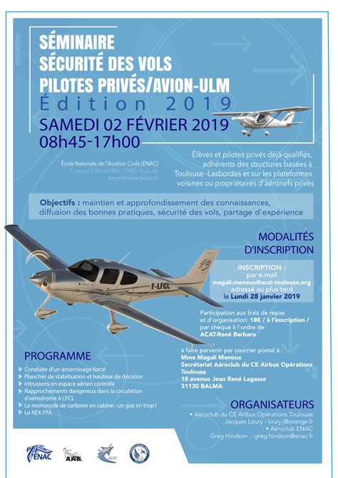 Séminaire sécurité des vols avions et ULM 2019