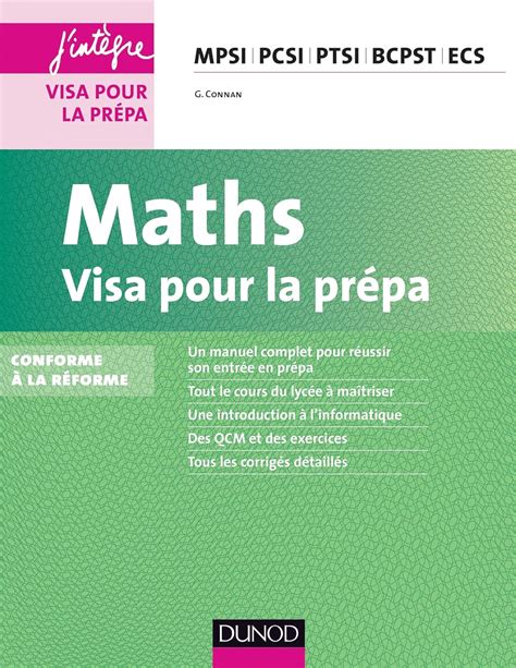 Maths Visa pour la prépa MPSI PCSI PTSI BCPST ECS Amazon co uk