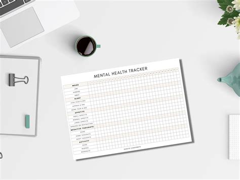 Mental Health Tracker Printable Therapy Journal Mood Tracker Depression Journal Tracker