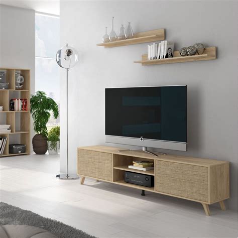 Conjunto Mueble TV Y Dos Estantes 180 Cm NETRO